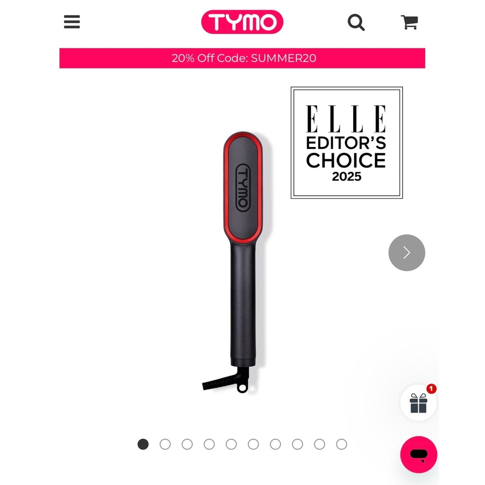 NEW in Box TYMO Black and Red Hair Straightening Brush.